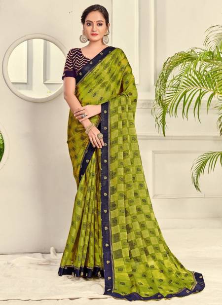 Parrot Green Colour MINTORSI KAMAL BRASSO Latest Fancy Exclusive Wear Designer Saree Collection 27275